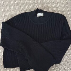 Aritzia Wilfred Black Ribbed Sweater
